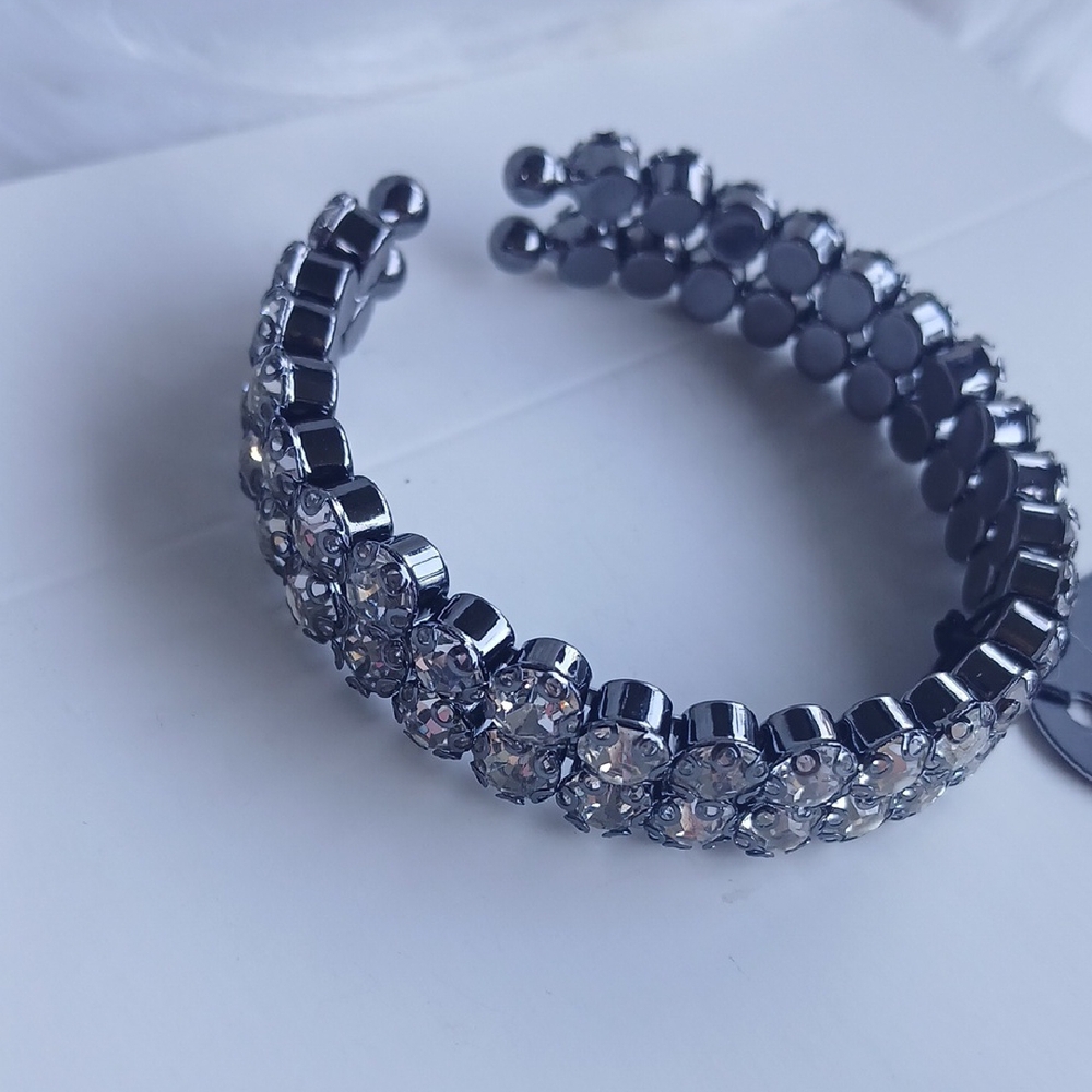 Paparazzi Silver Crystal Bracelet Strech - Picture 2 of 8
